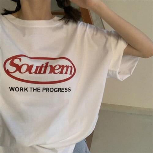 New Fashion Women Tops Letters Print Short Sleeve O Neck T shirt Women Cotton Spandex Women Tshirt