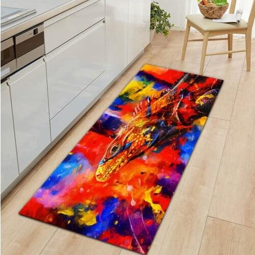 Animal Series Elephant HD Doormat Bath Non-Slip Mat Home Washable Kitchen Carpet Living Room Hallway Colourful Flannel Rug