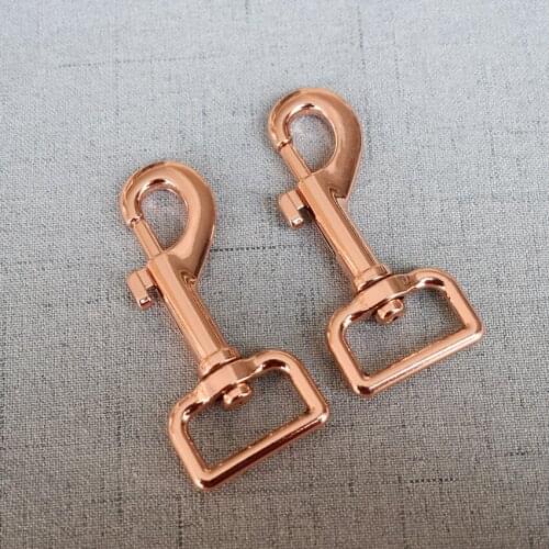 1 Piece 25mm Rose Gold Retail Metal Carabiner Clip Swivel Trigger Dog Buckle Key Ring Key Hooks ring DIY Craft Lobster Clasp