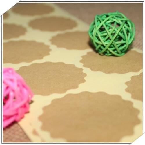 100pcs/lot New Vintage Round Flower design Craft Blank DIY Sealing sticker Funny note Baking Decoration Christmas Kraft label