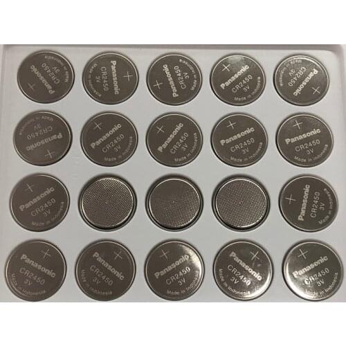 20pcs/lot Panasonic CR2450 CR 2450 3V Lithium Button Cell Battery Coin Batteries For Watches,clocks,hearing aids