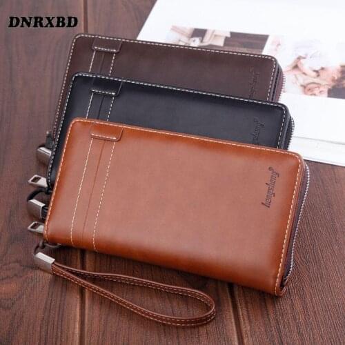 2021 Clutch Bag Wallet Men Zipper Purses Large Capacity Phone Packs Business Credit Card Holder Coin Purse carteira masculina