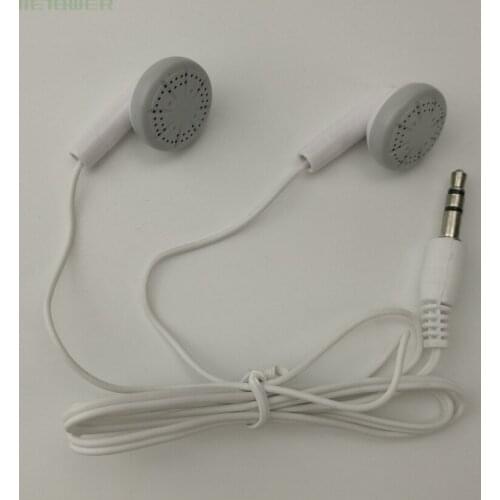 300pcs/lot Wholesale Good Sell Cheap Short White Plastic 3.5mm Earphone for MP3 MP4 Cellphone for School Hospital