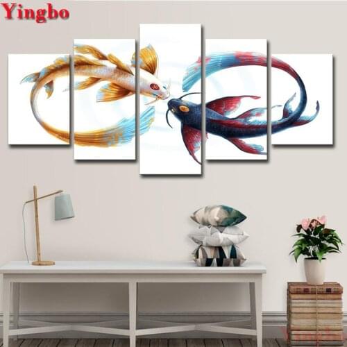 Diamond Embroidery Yin and yang fish Pattern Rhinestone 5D DIY Diamond Painting Cross Stitch full square round Diamond mosaic