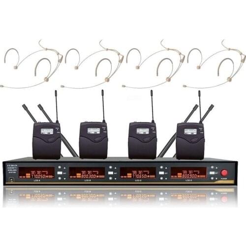 Wireless Headset Microphone Stage Diversity UHF Professional Lapel Handheld Cordless Microphones For Church Theater Meeting