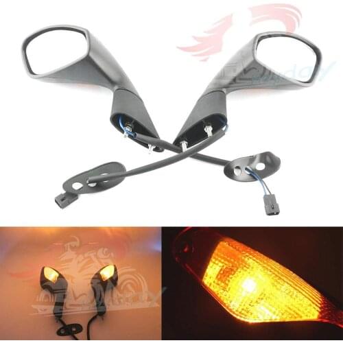 Motorcycle Rearview Mirrors Side Rear View Integrate Turn Signal Light For Aprilia RSV1000 RSV 1000 R/Mille 2004 2005 2006 2007