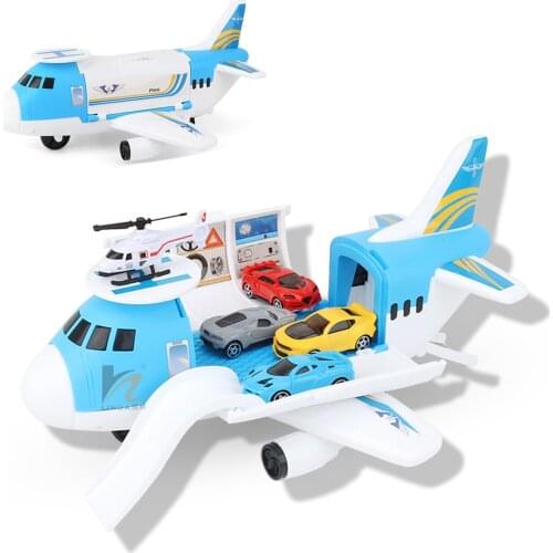 Large Cargo Storage Transport Airplane With Mini Car Helicopter Educational Vehicle Airplane Toy For Children Christmas Gift