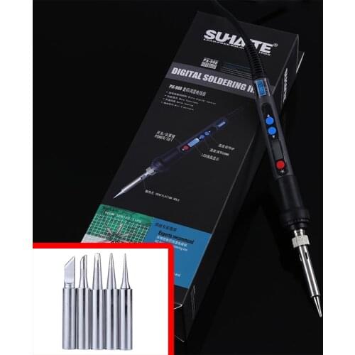 110V/220V 90W Electric Solder Soldering Iron Digital LCD Adjustable Temperature Solder Iron + 5pcs Welding Tips