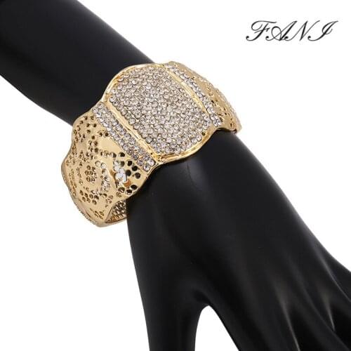Fani Luxury Crystal Bracelets For Women Gold Brand Bracelets & Bangles Femme Bridal Wedding Jewelry 2020 Vintage Bracelet