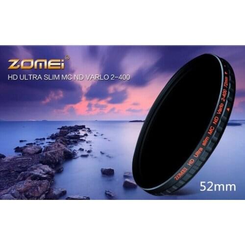 ZOMEI 52 mm Fader Variable ND Filter Adjustable ND2 to ND400 52mm High Definition Neutral Density for Camera DSLR