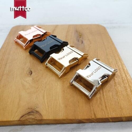 Engraved buckle, We provide laser engraving service customize LOGO 15mm diy dog pet collar accessories 4 colors