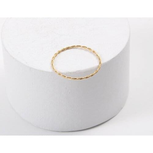 INSCHIC Korean Fashion Exquisite 18K Golden Thin Cute Twisted Woman Trendy Rings Stainless Steel Womens Jewelry Engagement Gift