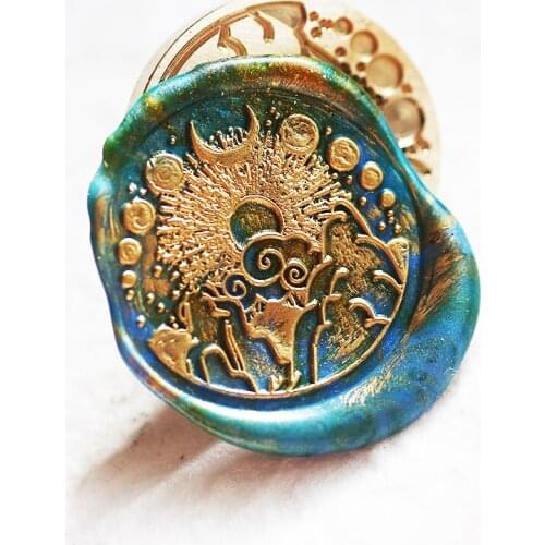 Radiant Light Wax Seal For Wedding Invitation Birthday Gift Replaceable Copper Head Retro Wood Stamp Scrapbook Stamps