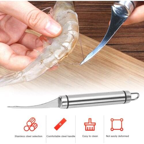 Shrimp Peeler Stainless Steel Kitchen Shrimp Lobster Line Clean Up Fish Belly Knife Open Household Kitchen Seafood Tools