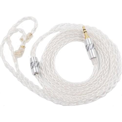 Copper Braided Earphone Upgrade Cable for KZ CCA Earbuds Replacement Cable 3.5mm Plug 2 Pin 0.75mm Connector 4 Feet