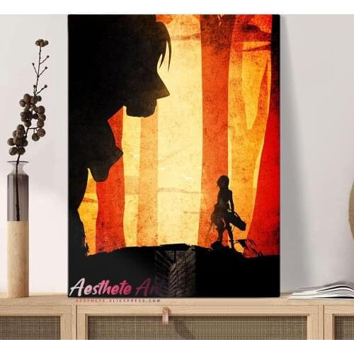 Mikasa Attack on Titan Anime Manga High Quality Canvas Painting Wall Art Posters Print Picture Living Room Decoration Home Decor