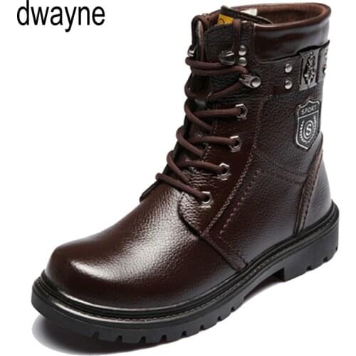 Genuine Leather Men Military Boots Mens Motorcycle Riding Hunting Casual Walking Shoes Designer Martin Botas Hombre 988