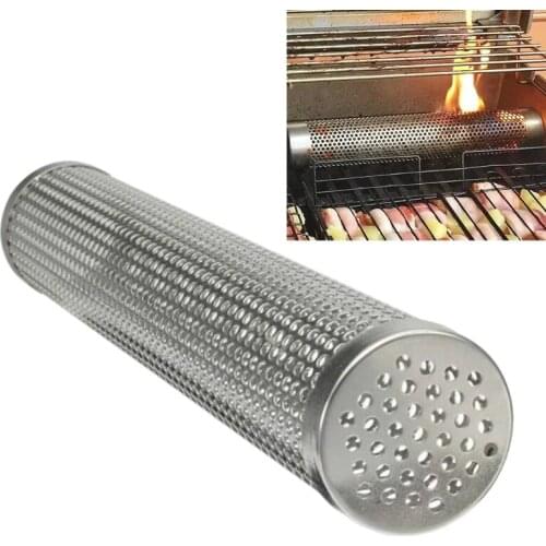 Stainless Steel Smoking Tube Wood Pellet Grill Smoker Box BBQ Smoke Generator
