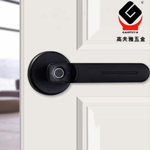 Fingerprint door lock, key, bedroom wooden door smart door lock, home office with key electronic handle fingerprint lock