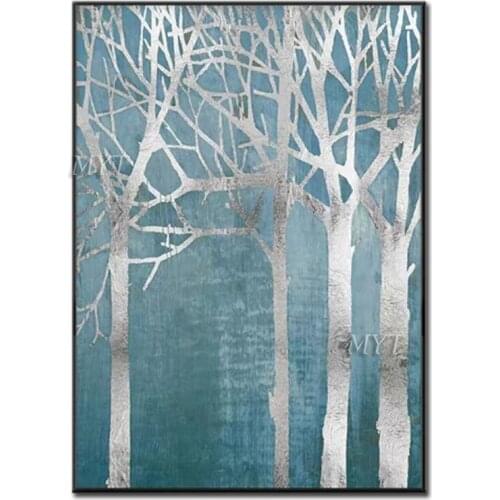 Landscape Painting A Variety Of Optional There Are Silver Trees And Gold Trees Handpainted Wall Art Home Decor Picture Modern