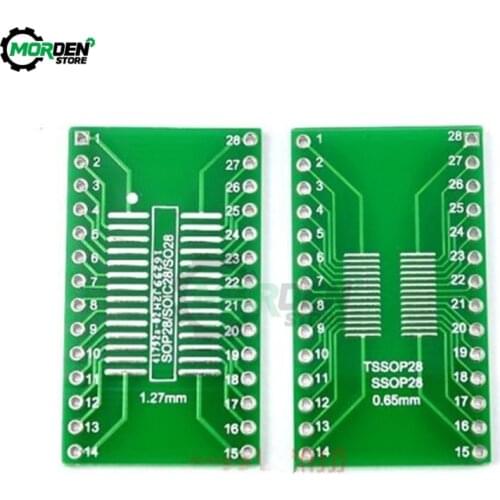 10Pcs SOP28 SSOP28 TSSOP28 to DIP28 Adapter Converter PCB Board 0.65/1.27mm