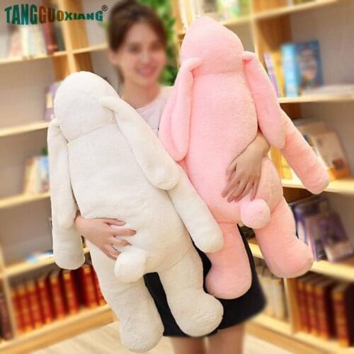 90-120cm Big Size Stuffed Plush Animals Toys Pillow Pink Long ears Rabbit White Plush Toy Animal Doll Kids Girl Xmas Gift