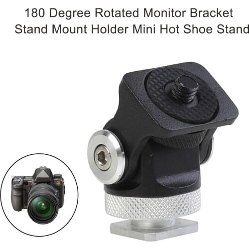 180 360 Degree Rotated Monitor Bracket Stand Mount Holder Adjustable Mini Hot Shoe Stand for Vlogger DSLR Camera Head