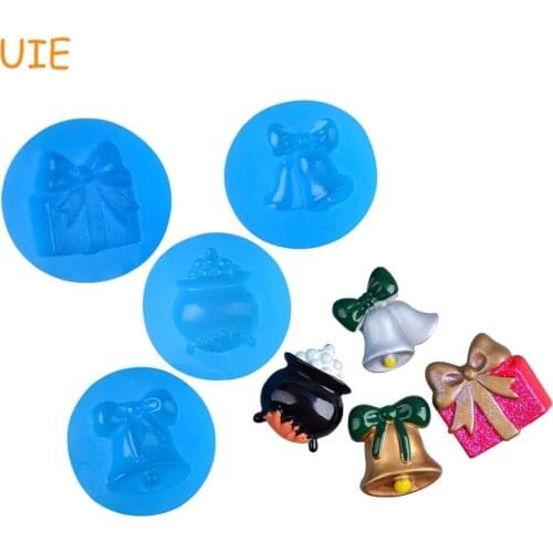 PYL018U,PYL034U,PYL138U,PYL345U Gift Box Golden Bell Stove Silicone Mold Clay Resin Sugarcraft Scrapbooking Candy Mould