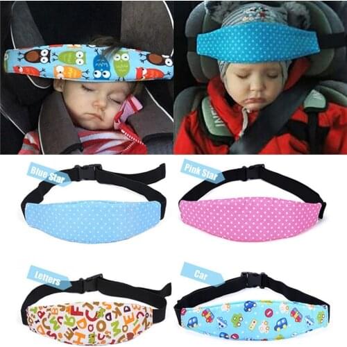 Colorful Subject Head Child Car Adjustable Safety Seat Sleep Positioner Head Support Pram Stroller Fastening Belt Infants Baby