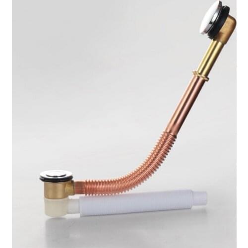 Solid Brass Bathroom Bathtub Drainer Bathtub Accessories Pop Up Drainer