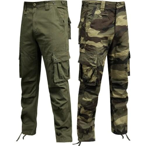 Outdoor Army Fan Training Camouflage Trousers Multi-pocket Wear-resistant Straight Loose Overalls Mens Tactical Military Pants