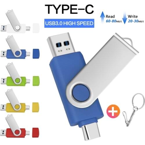 Type-C Usb 3.0 Flash Drives 256GB 512GB OTG 3 In 1 Pen Drive 128GB Pendrive Cle Usb Memory 64GB Key Usb Stick for Phone USB 3.0