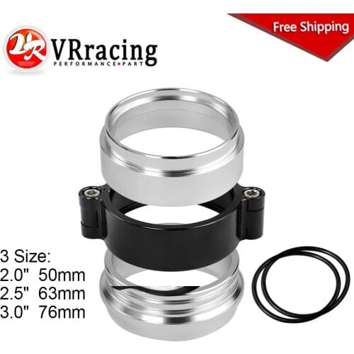 Exhaust V-band Clamp w Flange System Assenbly Anodized Clamp For 2" 2.5" 3" OD Turbo Dump Pipe Free Shipping