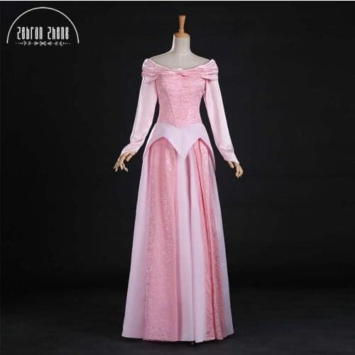 Top Quality Princess Aurora Cosplay Costume Dress For Adult Women Dress Custom-Made Free Shipping