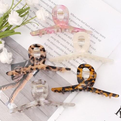 Acetate Big Woman Girls Hair Claws Crab Clamps Vintage Leopard Hairpins 2021 Fashion Hair Accessories Barrettes Hair Clips