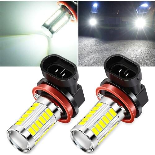 2Pcs H8 H11 Car Led Fog Lights Bulb for Toyota Camry Corolla RAV4 Yaris Highlander Land Cruiser PRADO