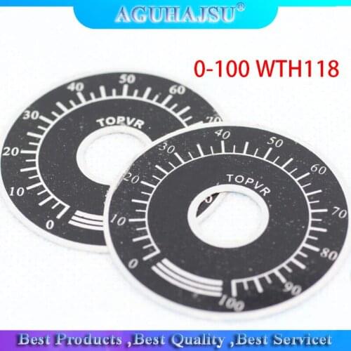 20pcs 0-100 WTH118 potentiometer knob scale digital scale can be equipped with WX112 TOPVR