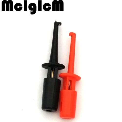 20pcs/lot New Mini Test Hook Probe Spring Clip for PCB SMT/SMD IC D20 Cable Welding for Multimeter Lead Wire , Black and Red