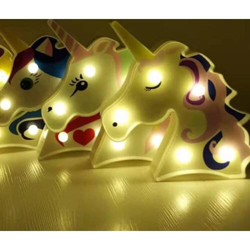 3D Unicorn Lamp LED Night Light for Home Decor Bedroom Table LED Light Kids Birthday Baby Shower Light Room Light