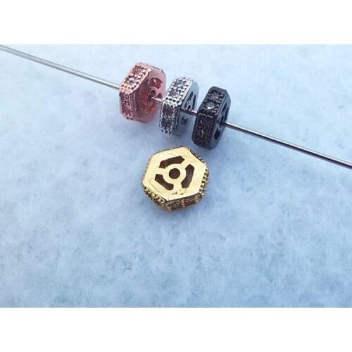 5 Pcs Handmade Jewelry Geometric CZ Zirconia Beads for Bracelet Jewelry Making Charms Spacer Beads DIY Accessories CT525