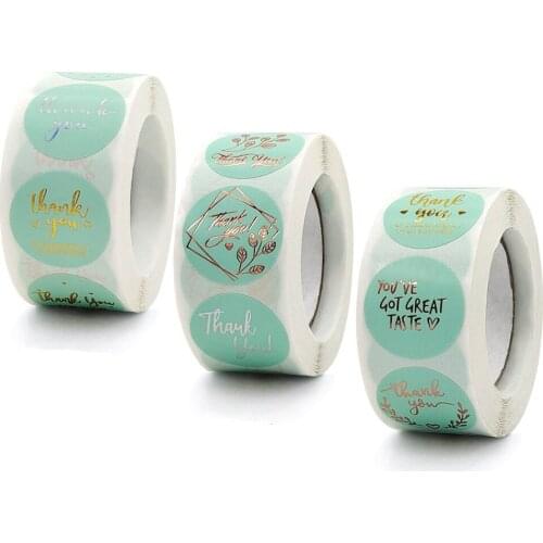 500pcs/roll Thank You Label Sticker Gold Bronzing Stickers For Envelope Seal Labels Gift Packaging Scrapbooking Stationery