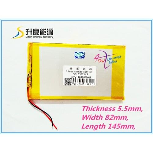 Free shipping 3.7 V 10000 mah tablet battery brand tablet gm lithium polymer battery 5582145