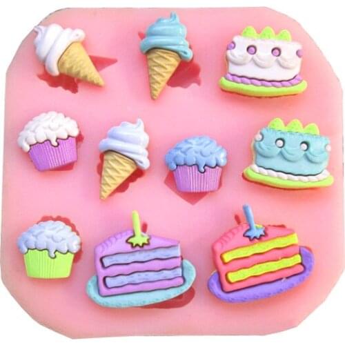 Free Shipping Double Mini Cake Icecream Cooking Tools Fondant Diy Baking Chocolate Sugar Silicone Craft Mold Tray Candy Mold