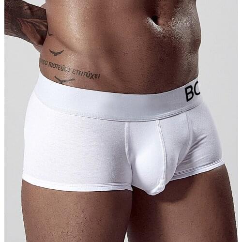 Boxers don't fall off box gutta percha mens boxers breathable u convex design solid color boxers mens underwear