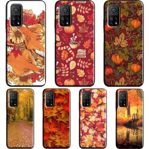 Autumn Leaves Fall Fox Pumpkin Case For POCO F3 F2 M3 X3 Pro Cover For Xiaomi Mi 11 Lite Ultra Mi 10T Pro Mi Note 10 Lite