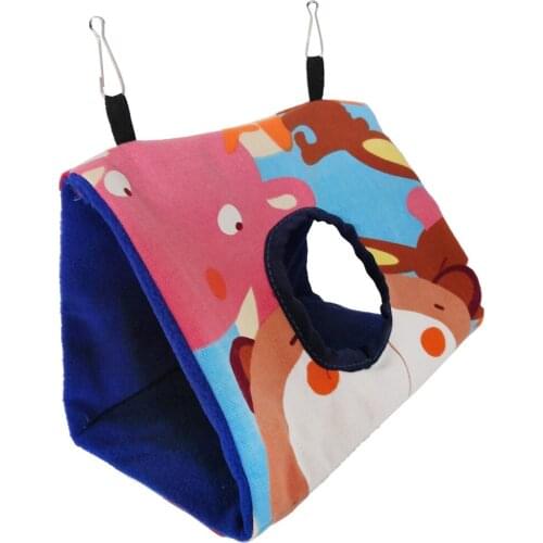 Four Seasons canvas flannel bird hammock parrot nest bird house sleeping nest with hole amusement triangle bird nest