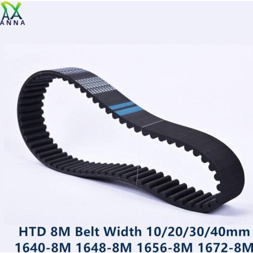 HTD 8M synchronous Timing belt C=1640/1648/1656/1672 width 10/20/30/40mm Teeth 205 206 207 209 HTD8M 1640-8M 1656-8M 1672-8M