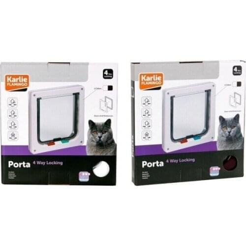 Karlie 4 Way Lockable Cat Door Coffee 19,2x20 CM 337292306