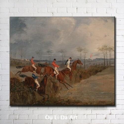 Classical court figures earl horse game landscape oil painting canvas printing printed on canvas wall art decoration picture