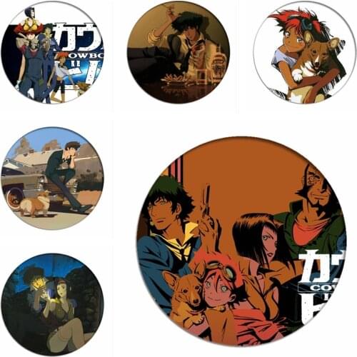 Cowboy Bebop Cosplay Backpack Badges Spike Spiegel Brooch Icon Collection Bags Jet Black Faye Valentine Breastpin for Clothing